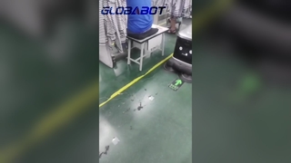 Connected commercial sweeper robot allowing remote control and scheduling via a smartphone applicati